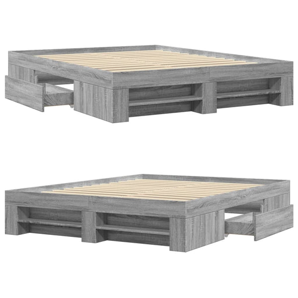 Graues Bettgestell Eonica 150x200cm (Holz)