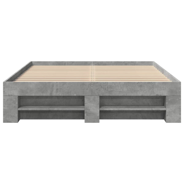 Bettrahmen Eonica 140x200cm, Betongrau (Holz)