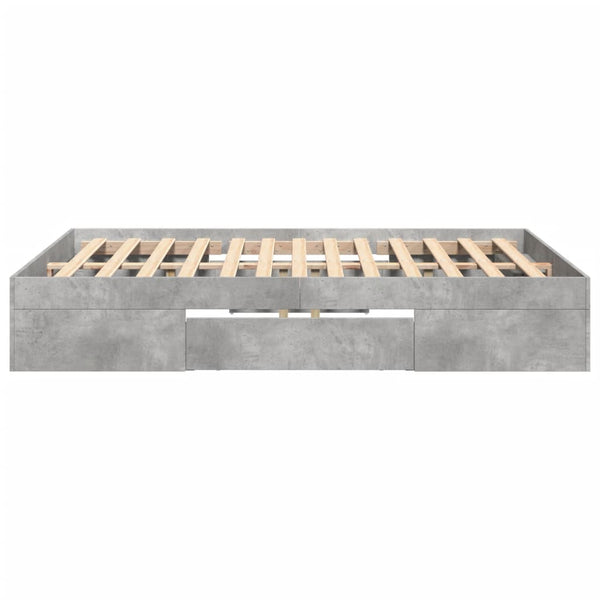 Bettrahmen Eonica 140x200cm, Betongrau (Holz)