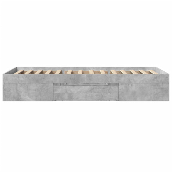 Bettgestell Eonica 100x200cm Betongrau (Holz)