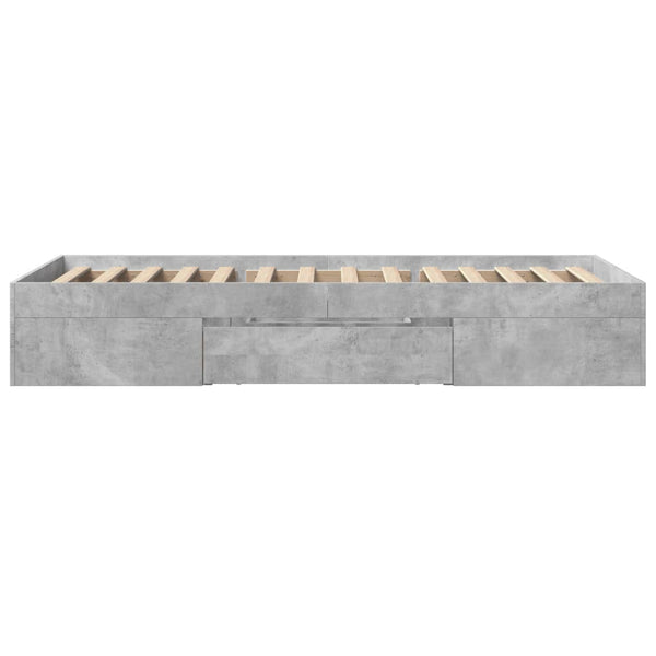 Bettgestell Eonica 90x200cm (Holz), betongrau