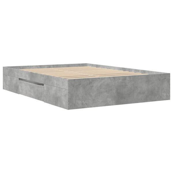 Bettgestell Eonica 140x190cm (Holz), Betongrau