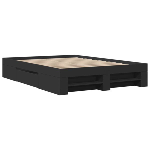 Schwarzes Bettgestell Eonica 120x190cm (Holz)