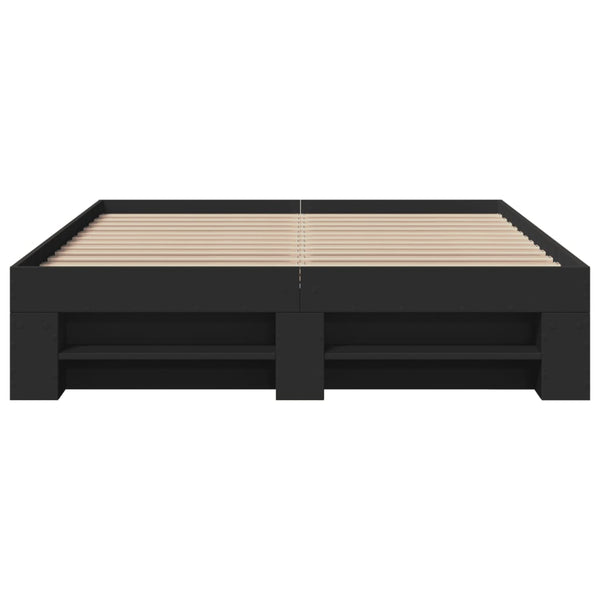 Schwarzes Bettgestell Eonica 120x190cm (Holz)