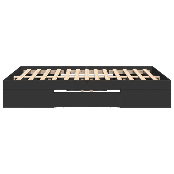 Schwarzes Bettgestell Eonica 120x190cm (Holz)