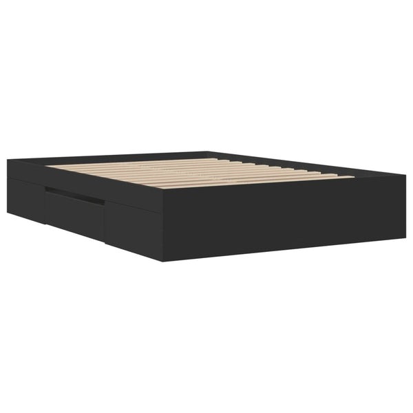 Schwarzes Bettgestell Eonica 120x190cm (Holz)
