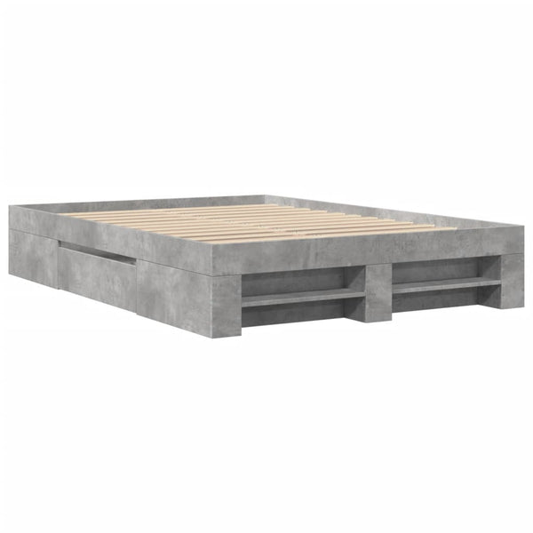 Bettgestell Eonica 120x190cm Betongrau (Holz)