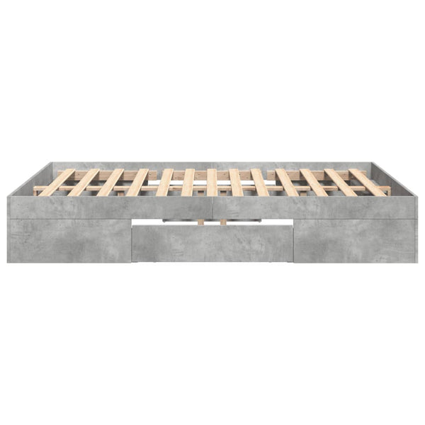 Bettgestell Eonica 120x190cm Betongrau (Holz)