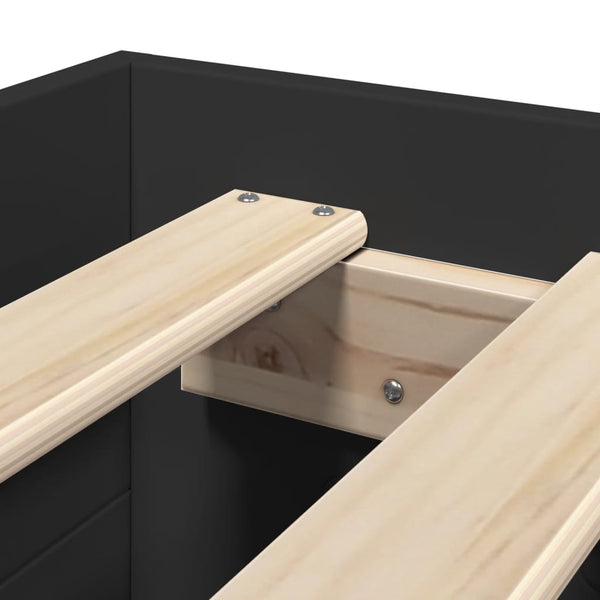 Schwarzes Bettgestell Eonica 90x190cm (Holz)