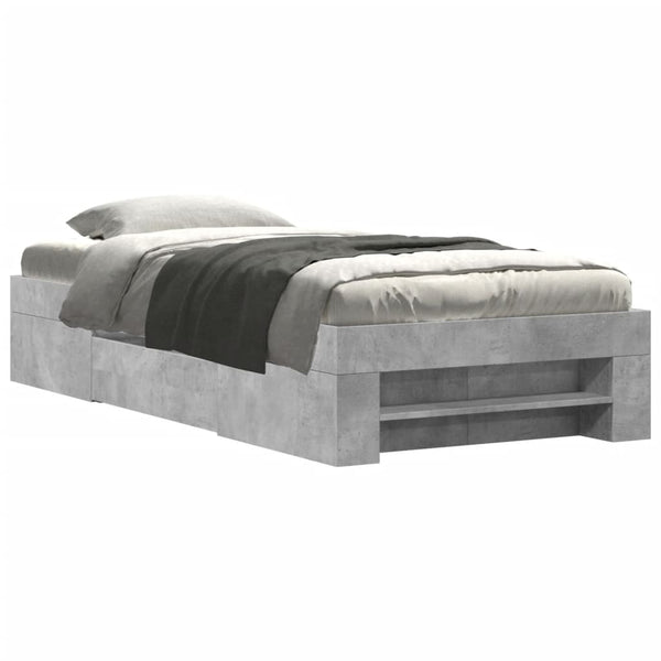 Betoninharmaa sängynrunko Eonica 75x190cm (puinen)