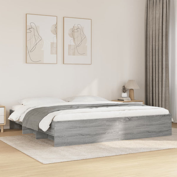 Graues Bettgestell Hristudora 200x200cm (Holz)
