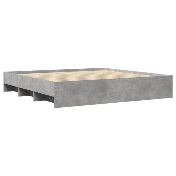 Betongrauer Bettrahmen Hristudora 180x200cm (Holz)