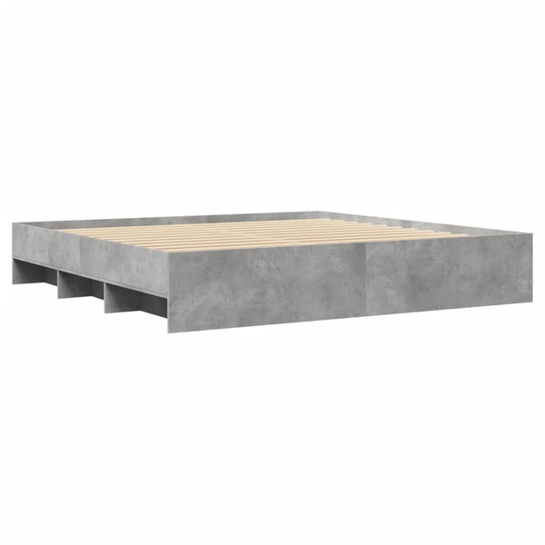 Betongrauer Bettrahmen Hristudora 180x200cm (Holz)