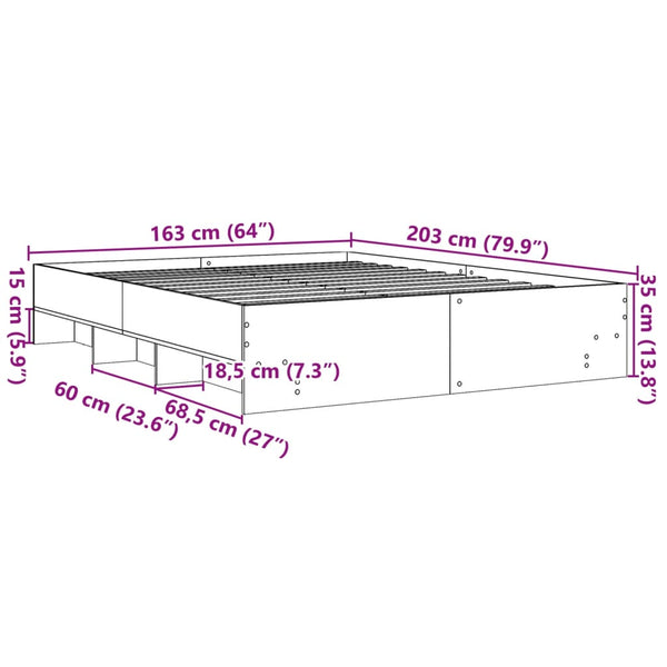 Schwarzes Bettgestell Hristudora 160x200cm (Holz)