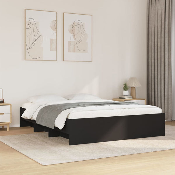 Schwarzes Bettgestell Hristudora 160x200cm (Holz)