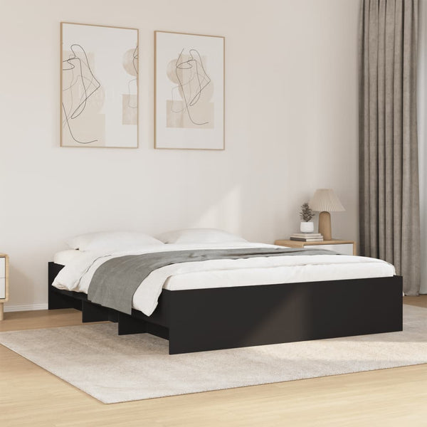 Schwarzes Bettgestell Hristudora 150x200cm (Holz)