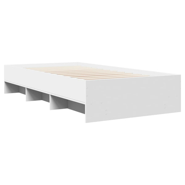Weißes Bettgestell Hristudora 100x200cm (Holz)