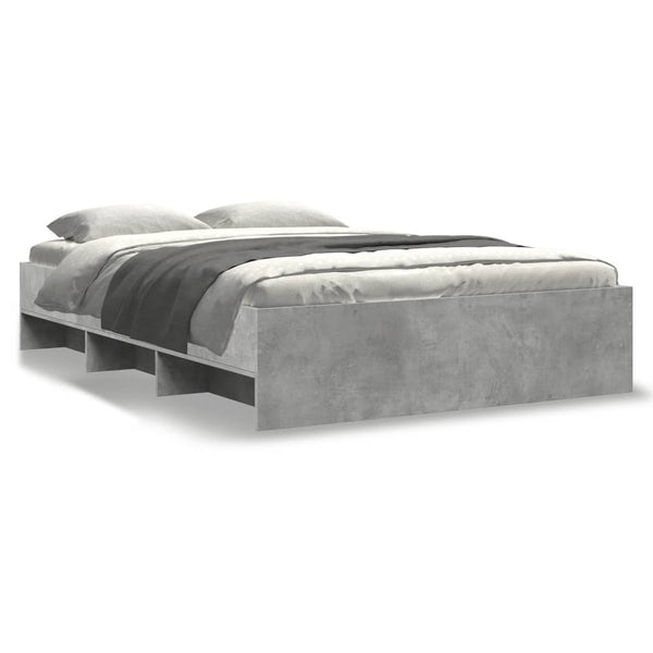 Betongraues Bettgestell Hristudora 140x190cm (Holz)