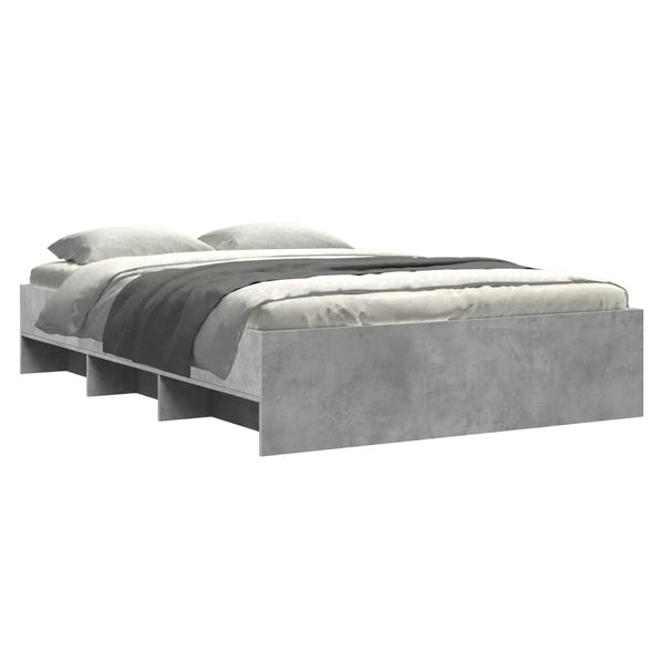 Betongraues Bettgestell Hristudora 140x190cm (Holz)