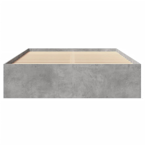Betongraues Bettgestell Hristudora 140x190cm (Holz)
