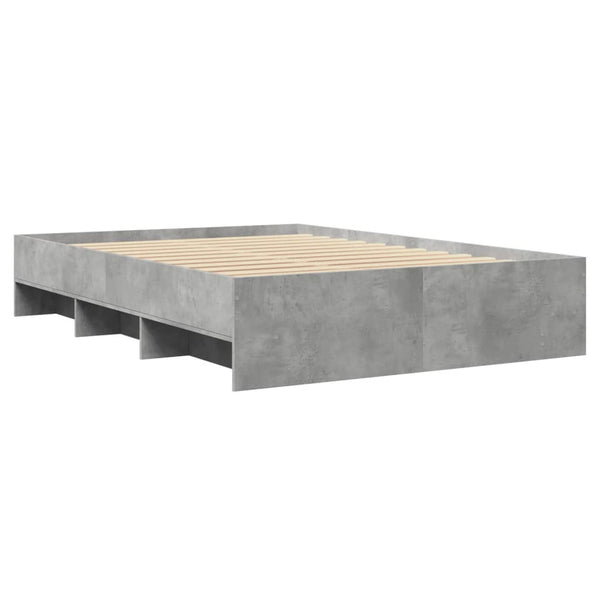 Betongraues Bettgestell Hristudora 140x190cm (Holz)