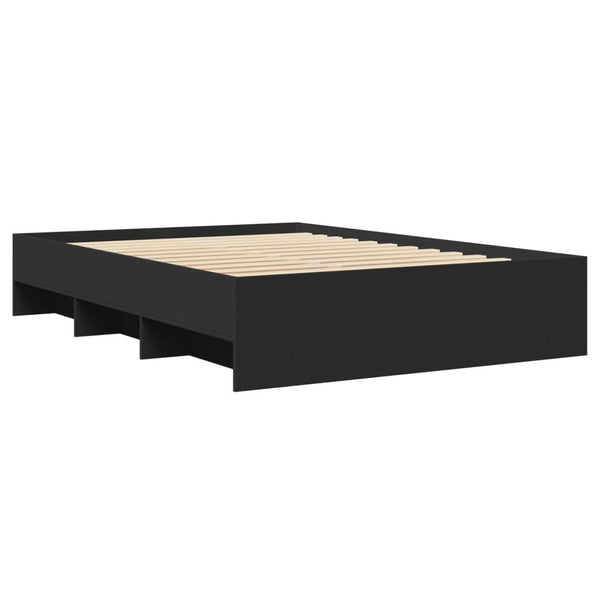 Schwarzes Bettgestell Hristudora 120x190cm (Holz)
