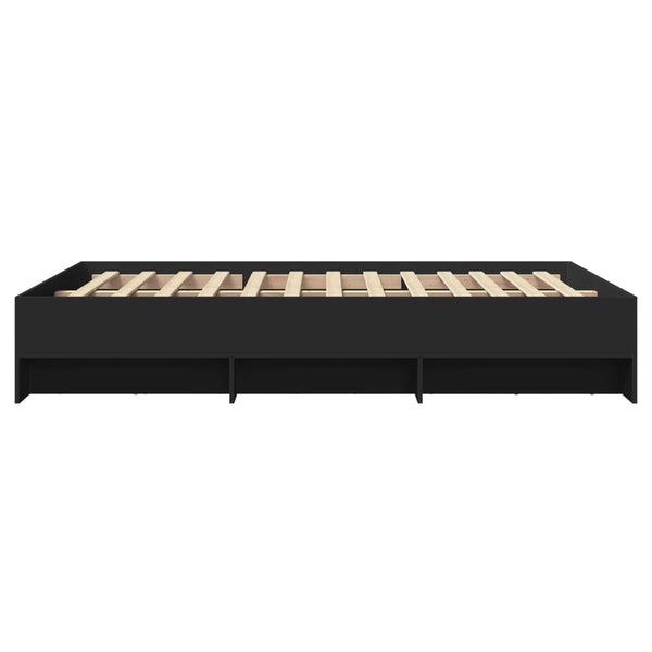 Schwarzes Bettgestell Hristudora 120x190cm (Holz)