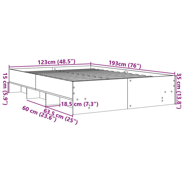 Schwarzes Bettgestell Hristudora 120x190cm (Holz)