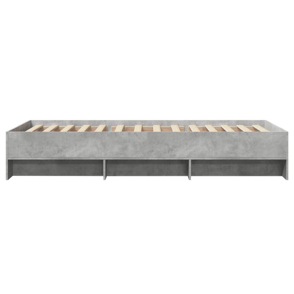 Betoninharmaa sängynrunko Hristudora 75x190cm (puinen)