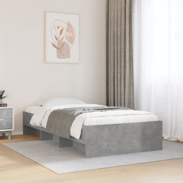 Betoninharmaa sängynrunko Hristudora 75x190cm (puinen)