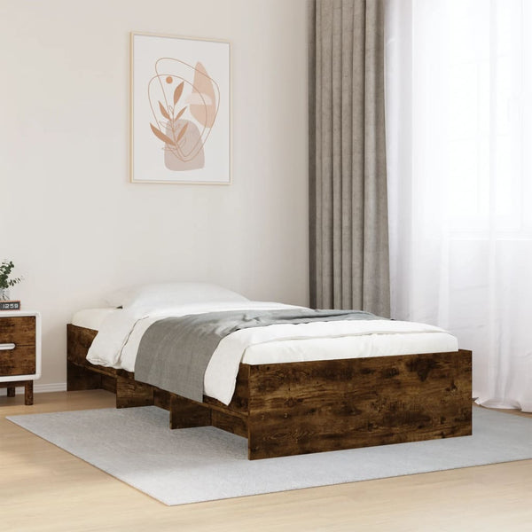Bettgestell Hristudora aus Räuchereiche 75x190cm (Holz)