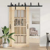 Schwarzes Schiebetür-Montageset Stahl Donn 183 cm