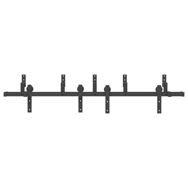 Schwarzes Schiebetür-Montageset Stahl Donn 183 cm