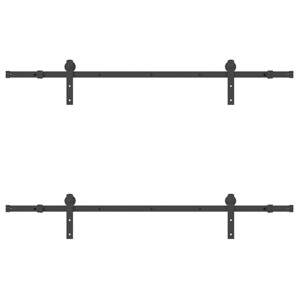 Schwarzes Schiebetür-Montageset Stahl Donn 183 cm