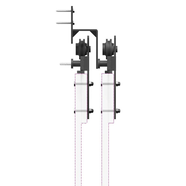 Schwarzes Schiebetür-Montageset Stahl Donn 183 cm
