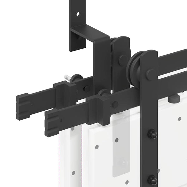 Schwarzes Schiebetür-Montageset Stahl Donn 183 cm