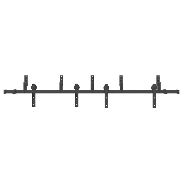Schwarzes Schiebetürbeschlagset Stahl Donn 213,5cm