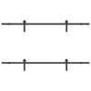 Schwarzes Schiebetürbeschlagset Stahl Donn 213,5cm