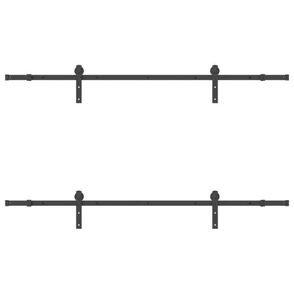 Schwarzes Schiebetürbeschlagset Stahl Donn 213,5cm