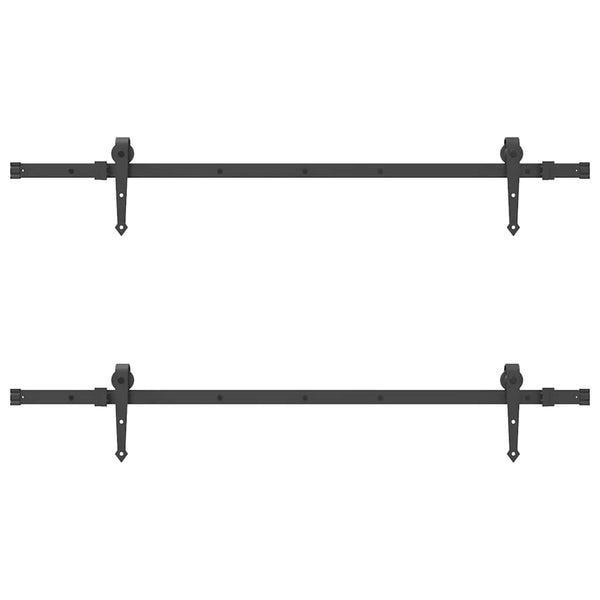 Schiebetürbeschlag aus schwarzem Stahl Hagiear 152,5cm