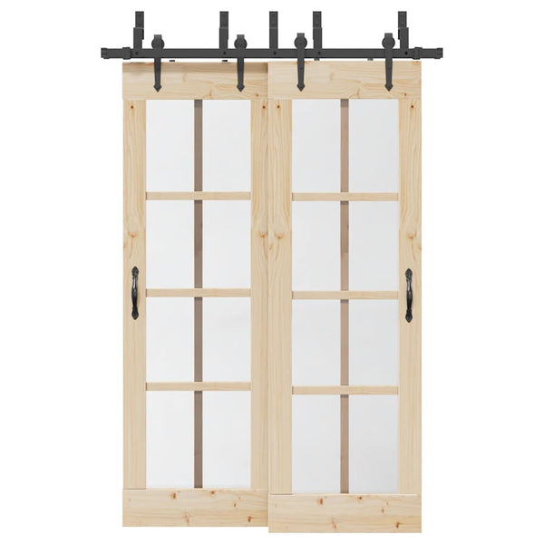 Schiebetürbeschlag aus schwarzem Stahl Hagiear 152,5cm