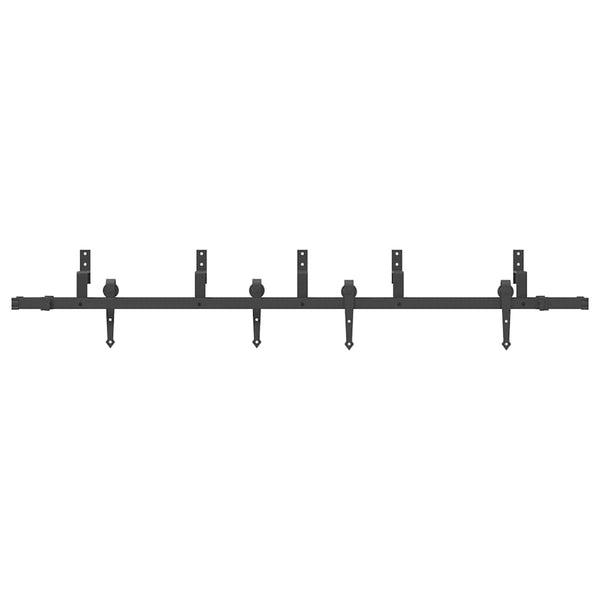 Schwarzes Schiebetürbeschlagset Stahl Marilena 213,5 cm