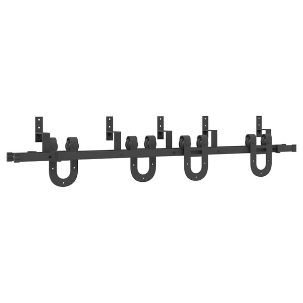 Schwarzes Schiebetür-Montageset Stahl Jorjiana 183cm