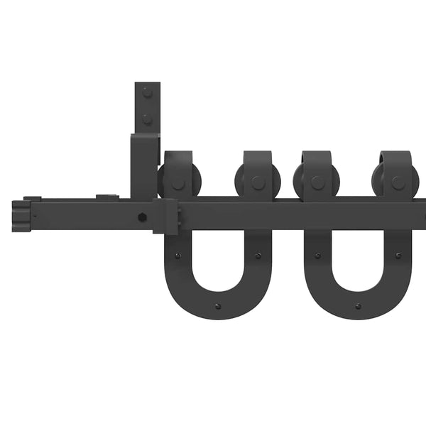 Schwarzes Schiebetür-Montageset Stahl Jorjiana 183cm