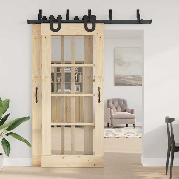 Schwarzes Schiebetür-Montageset Stahl Jorjiana 183cm