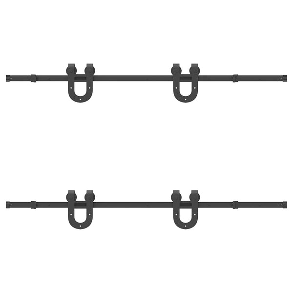 Schwarzes Schiebetür-Montageset Stahl Jorjiana 183cm