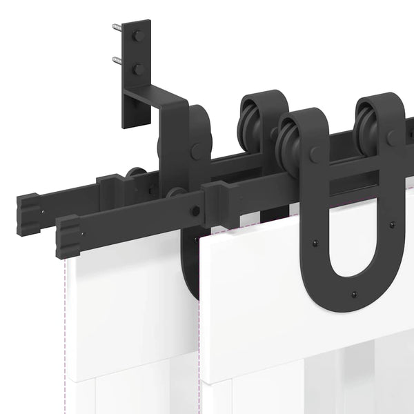 Schwarzes Schiebetür-Montageset Stahl Jorjiana 183cm