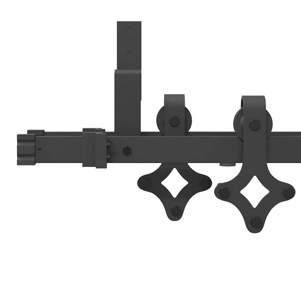 Schwarzes Schiebetür-Montageset Stahl Gugu 152,5 cm