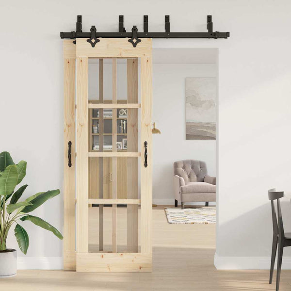 Schwarzes Schiebetür-Montageset Stahl Gugu 152,5 cm
