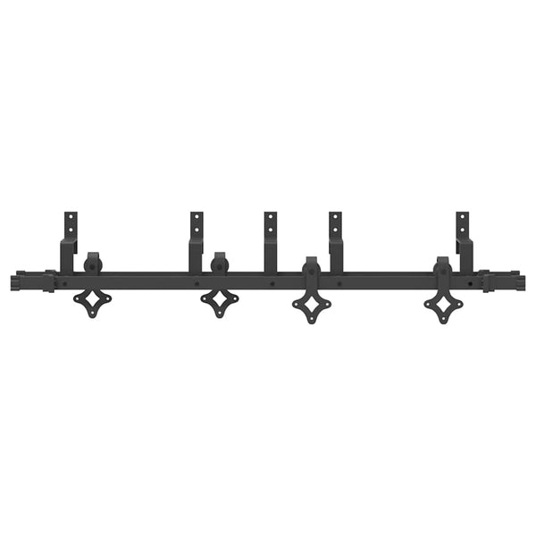 Schwarzes Schiebetür-Montageset Stahl Gugu 152,5 cm
